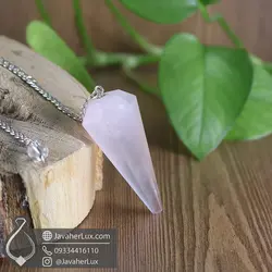 شاقول سنگی رز کوارتز طبیعی و معدنی جواهرلوکس _ کد 401068