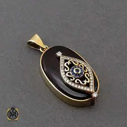 مدال عقیق خوش نقش و درشت طرح گیتی - کد 3438