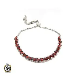 دستبند گارنت زنانه خوش رنگ طرح سولماز - کد 1215