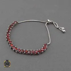 دستبند گارنت زنانه خوش رنگ طرح سولماز - کد 1215