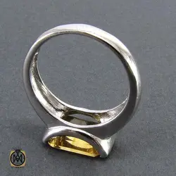 انگشتر سیترین اصل و معدنی زنانه طرح ماهک - کد 2049