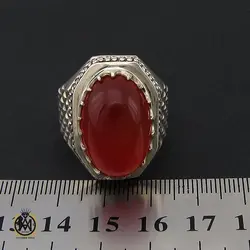 انگشتر عقیق مرغوب و درشت مردانه هنر دست استاد شرفیان - کد 8535