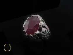 انگشتر یاقوت سرخ آفریقایی مردانه - کد 8404
