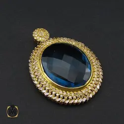 مدال توپاز لندن و الماس طرح لعیا زنانه - کد 3185