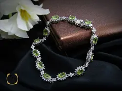 دستبند زبرجد زنانه طرح شكوه - کد 1037