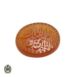 نگین عقیق لا اله الا الله الملک الحق المبین یمنی هنر استاد احمد - کد 9115