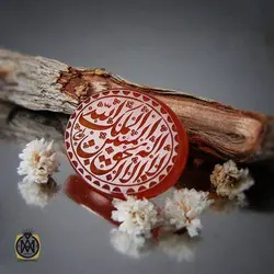 نگین عقیق لا اله الا الله الملک الحق المبین یمنی هنر استاد احمد - کد 9115