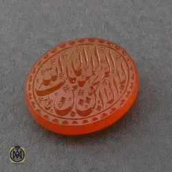 نگین عقیق لا اله الا الله الملک الحق المبین یمنی هنر استاد احمد - کد 9115