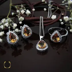 نیم ست نقره طرح شهین زنانه - کد 7314