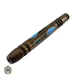 عصا آبنوس مرصع کاری شده با فیروزه و مالاکیت اصل - کد 6014