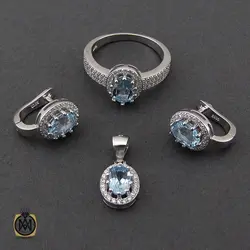 سرویس توپاز آبی طرح چکامه زنانه - کد 7184