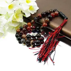 تسبیح عقیق سلیمانی 33 دانه طبیعی و خوش نقش - کد 4457