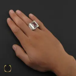انگشتر یاقوت سرخ فاخر مردانه هنر دست استاد شرفیان – کد 8803