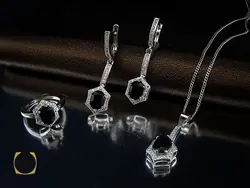سرویس یاقوت کبود زنانه طرح ستاره - کد 7115