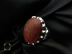 انگشتر عقیق یمن مردانه با حکاکی ومن یتق الله استاد رائف – کد 8783