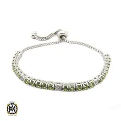 دستبند زبرجد زنانه اصل و خوش رنگ طرح قاصدک - کد 1212