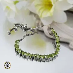 دستبند زبرجد زنانه اصل طرح سانیا - کد 1239