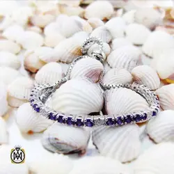 دستبند آمتیست زنانه خوش رنگ و مرغوب طرح مهرانا - کد 1246