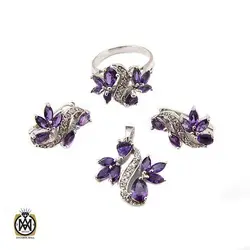 سرویس آمتیست زنانه خوش رنگ طرح سولماز - کد 7387