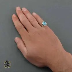 انگشتر فیروزه نیشابوری اسپرت ساده و زیبا - کد 11253