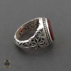 انگشتر عقیق یمن با حکاکی السلام علی قطیع الکفین حیدر - کد 10894