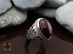 انگشتر عقیق یمن مردانه درشت و مرغوب - کد 8613