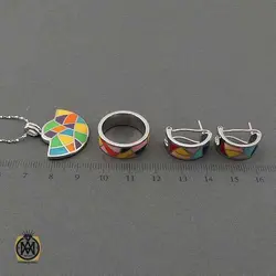 سرویس نقره مینا کاری زنانه طرح آرمیتان - کد 7324