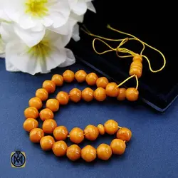 تسبیح کهربا لهستان مرغوب 33 دانه اصل و با کیفیت - کد 4442