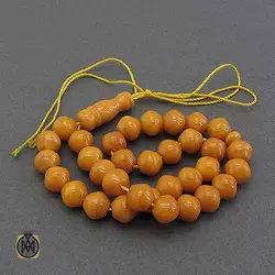تسبیح کهربا لهستان مرغوب 33 دانه اصل و با کیفیت - کد 4442