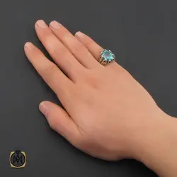 انگشتر توپاز سبز مردانه - کد 10328