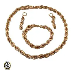 سرویس طنابی زنانه استیل برند zj طرح آراشید - کد 7333