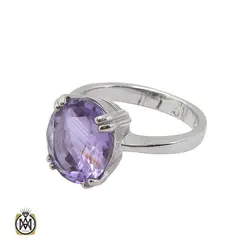 انگشتر آمتیست اصل زنانه مدل چهار چنگ - کد 2506
