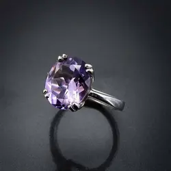 انگشتر آمتیست اصل زنانه مدل چهار چنگ - کد 2506