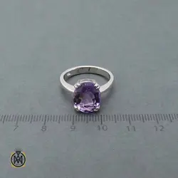 انگشتر آمتیست اصل زنانه مدل چهار چنگ - کد 2506