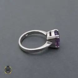 انگشتر آمتیست اصل زنانه مدل چهار چنگ - کد 2506