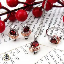 سرویس گارنت زنانه خوش رنگ معدنی طرح سولینا - کد 7389