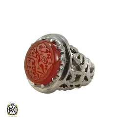 انگشتر عقیق یمن مردانه با حکاکی یا عظیم العفو - کد 8121