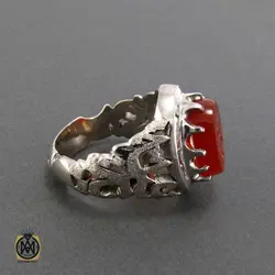 انگشتر عقیق یمن مردانه با حکاکی یا عظیم العفو - کد 8121
