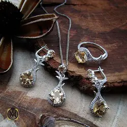 سرویس سیترین زنانه خوش رنگ و مرغوب کاملیا - کد 7343