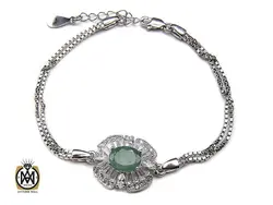 دستبند نقره زمرد زنانه – کد 1015