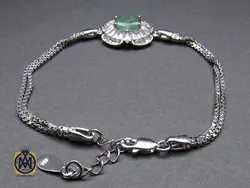دستبند نقره زمرد زنانه – کد 1015