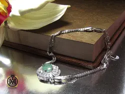 دستبند نقره زمرد زنانه – کد 1015
