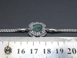 دستبند نقره زمرد زنانه – کد 1015