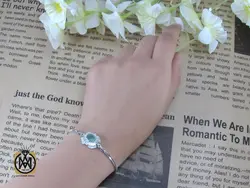 دستبند نقره زمرد زنانه – کد 1015