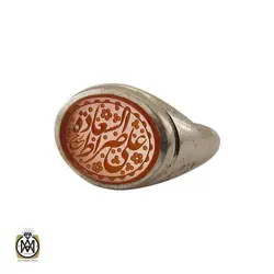 انگشتر عقیق یمن با حکاکی علی صراط السعاده استاد حیدر - کد 10893