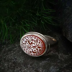 انگشتر عقیق یمن با حکاکی علی صراط السعاده استاد حیدر - کد 10893