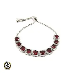 دستبند گارنت زنانه خوش رنگ طرح نیلیا - کد 1214