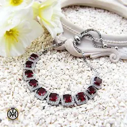 دستبند گارنت زنانه خوش رنگ طرح نیلیا - کد 1214