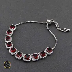 دستبند گارنت زنانه خوش رنگ طرح نیلیا - کد 1214