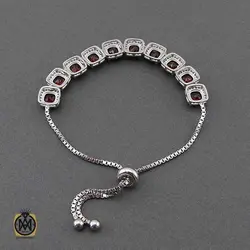 دستبند گارنت زنانه خوش رنگ طرح نیلیا - کد 1214